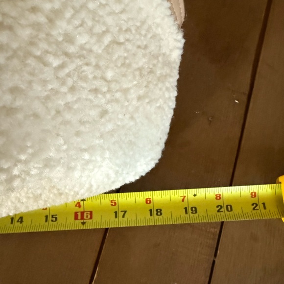 Large Faux Sherpa Fleece TOTE BAG, natural white. Interior pockets&double straps - Picture 8 of 10